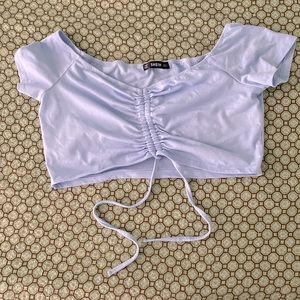 Light purple tie crop